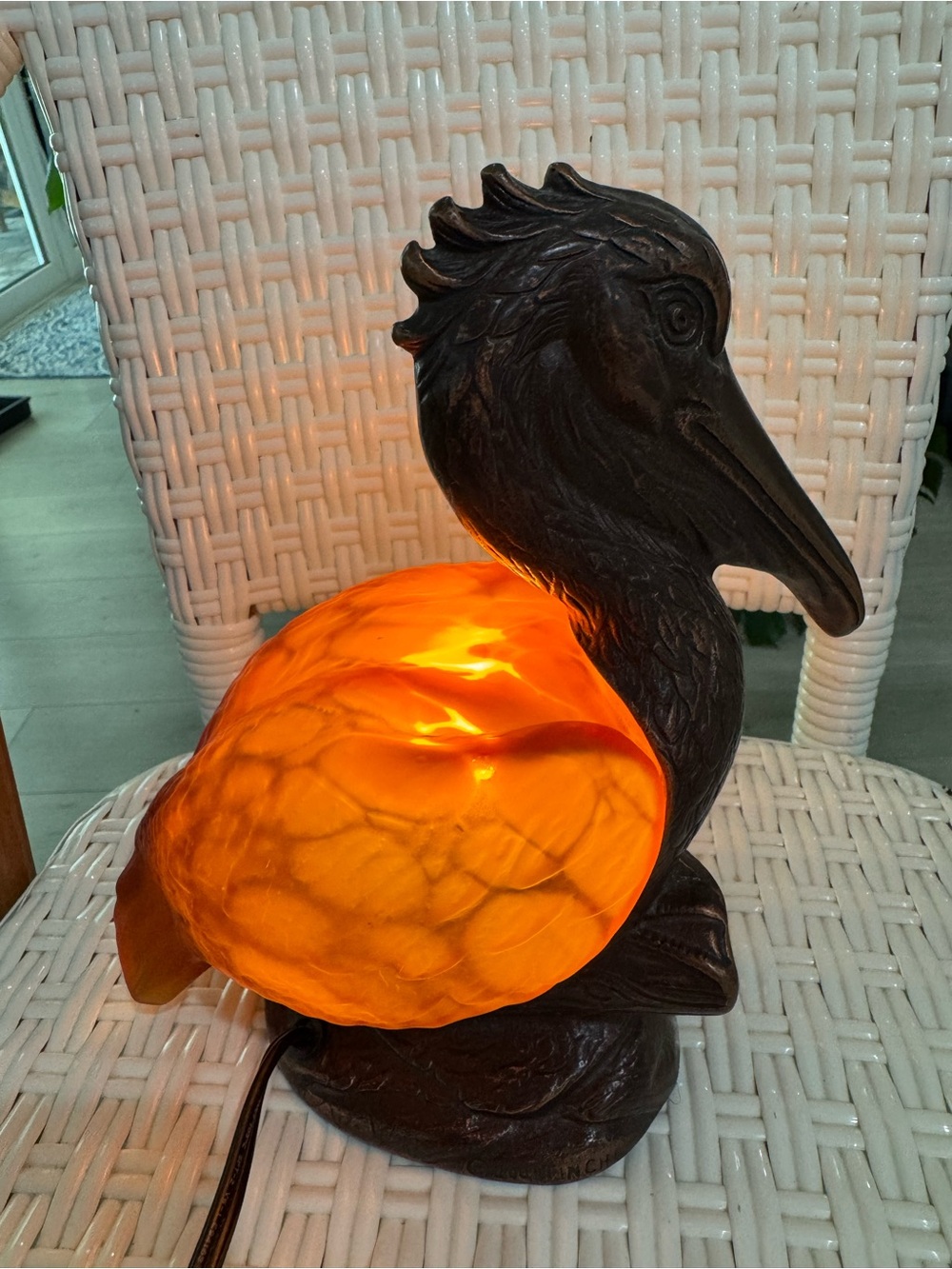 Highly collectible Authentic Tin Chi 2001 Pelican Lamp by Andrea Sadek